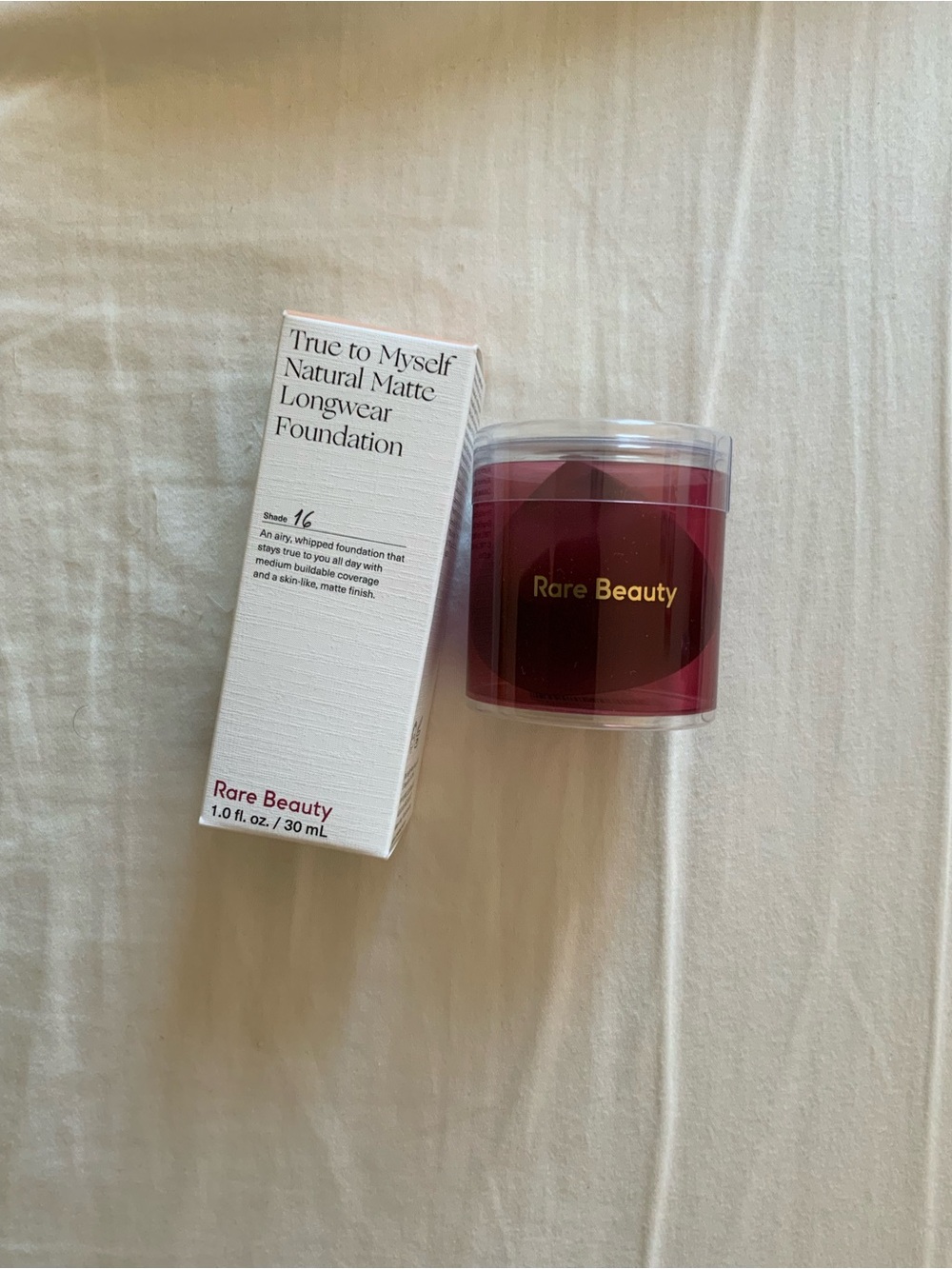 Rare Beauty True to Myself Natural Matte Longwear Foundation 16 ​& sponge NWB